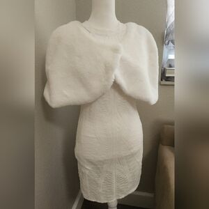 Bachelorette Bundle NWT Sequined Dress And Faux Fur Stole